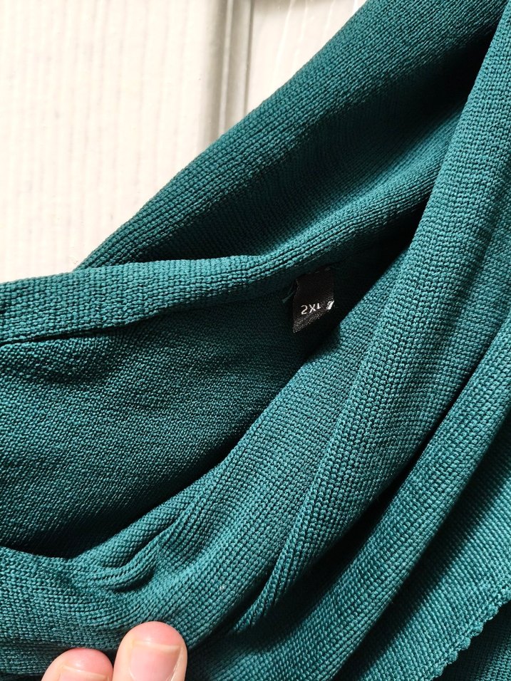 V Yaka Drapeli Yeşil Kazak - Görsel 3