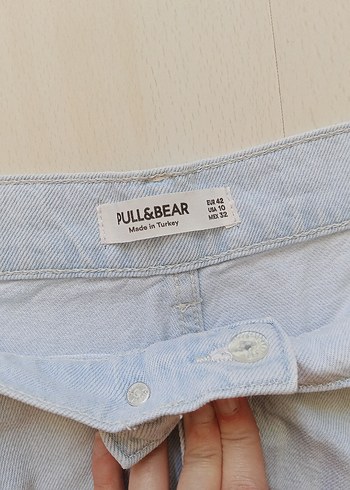 xl Beden mavi Renk Pull & Bear Püsküllü Kot Şort