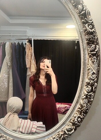 Zara Bordo Abiye Elbise 