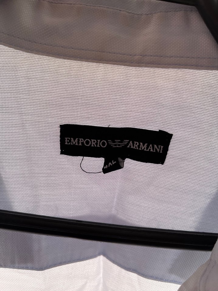 Emporio Armani Keten Erkek Gömlek, Uzun Kollu, Düğmeli - Görsel 2