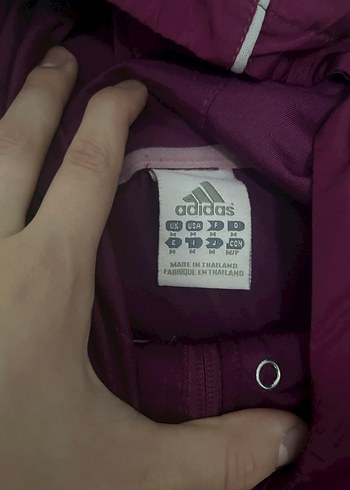 Bordo Fermuarlı Yüksek Yakalı Kadın adidas hırka - Görsel 2
