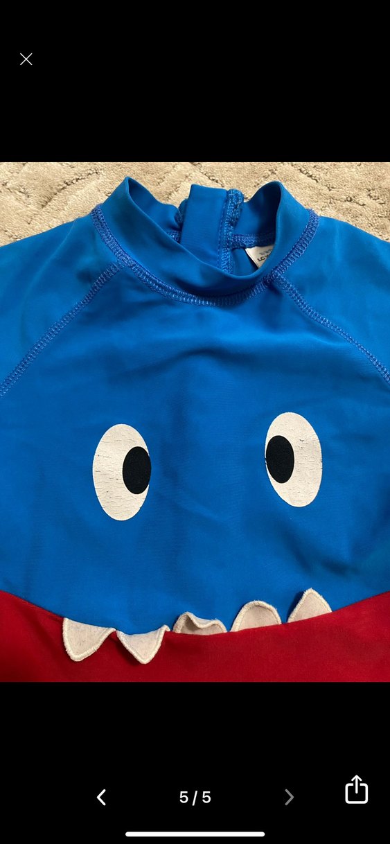 Mavi Kısa Kollu Erkek Çocuk Mayo - Görsel 5