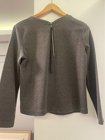Benetton Benetton fermuar detaylı küçük kazayağı desenli bluz
