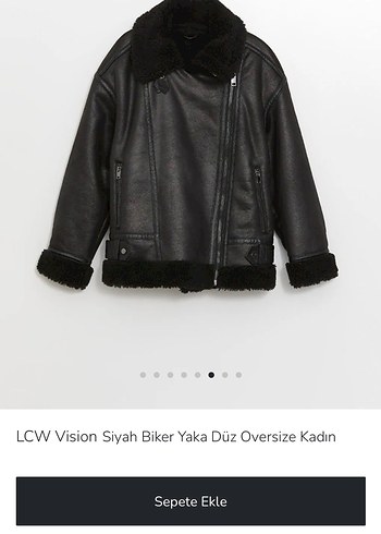 l Beden LCW Vision Siyah Oversize Biker Ceket