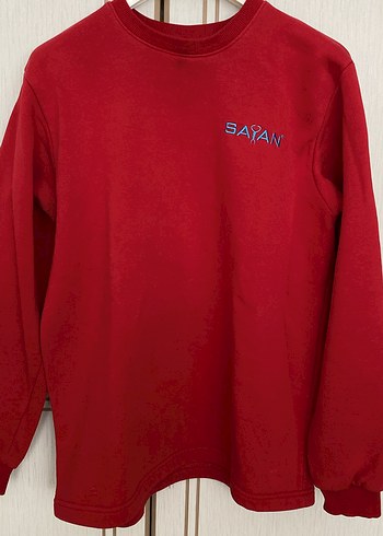 Kırmızı Sayan Baskılı erkek Sweatshirt