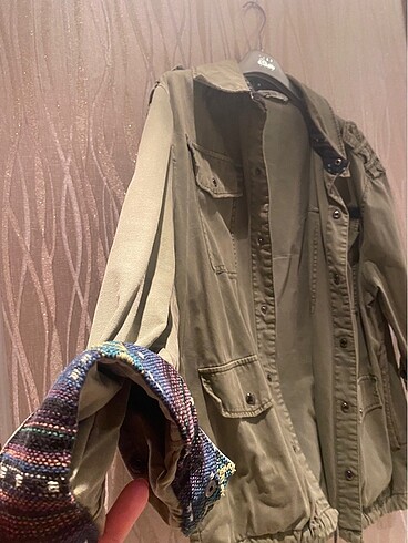 s Beden Zara yeşil parka