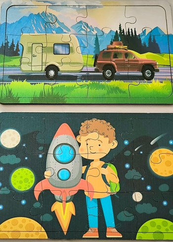 Çocuklar için Renkli 2'li Puzzle Seti