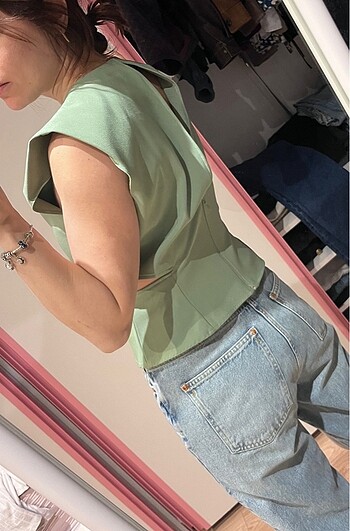 s Beden yeşil Renk Zara Top bluz