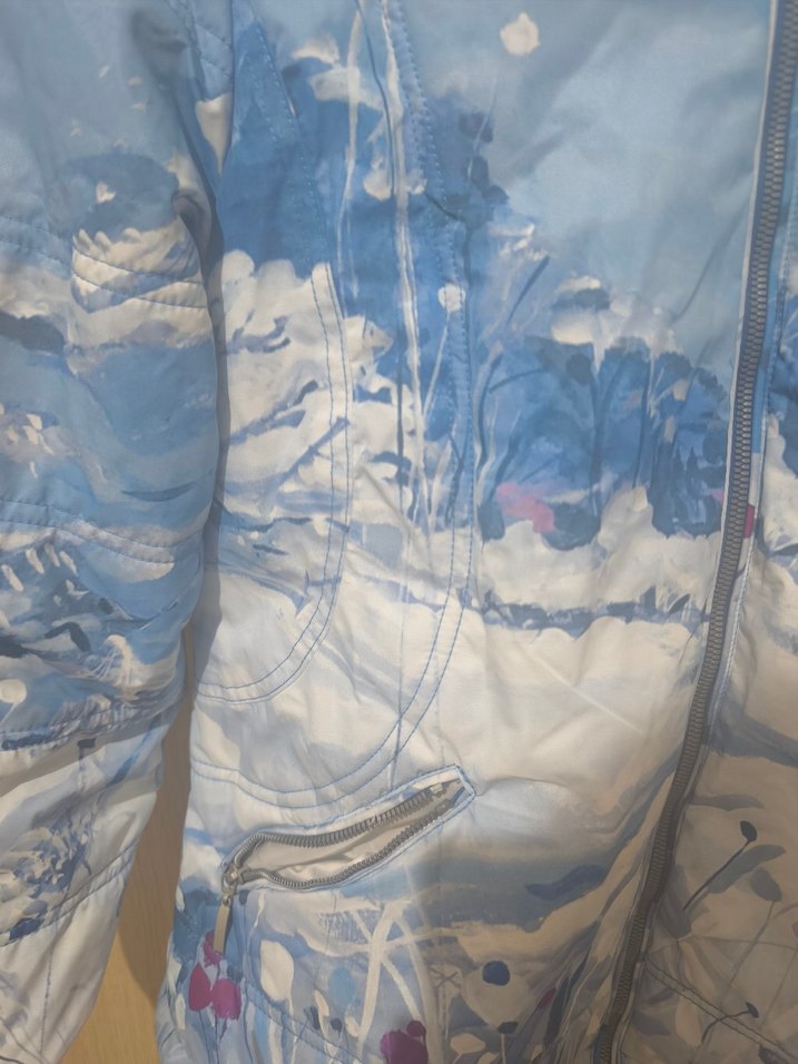 Mavi Kürklü Kadın Kışlık Kar montu - Görsel 2