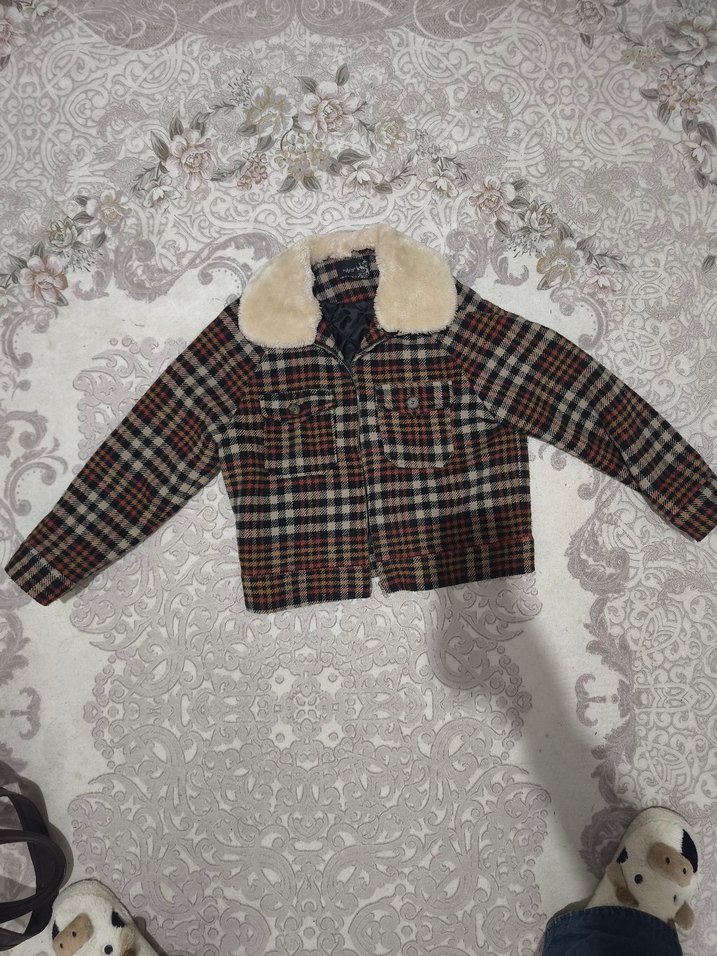 Bej Kadın Kürk Detaylı Bohem Midi Ceket - Görsel 3