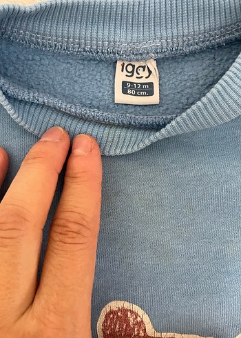 Mavi Erkek Bebek Örme Sweatshirt ve Pantolon Takımı - Görsel 2