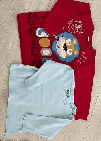 Mavi Erkek Bebek Örme Sweatshirt ve Pantolon Takımı - Görsel 5