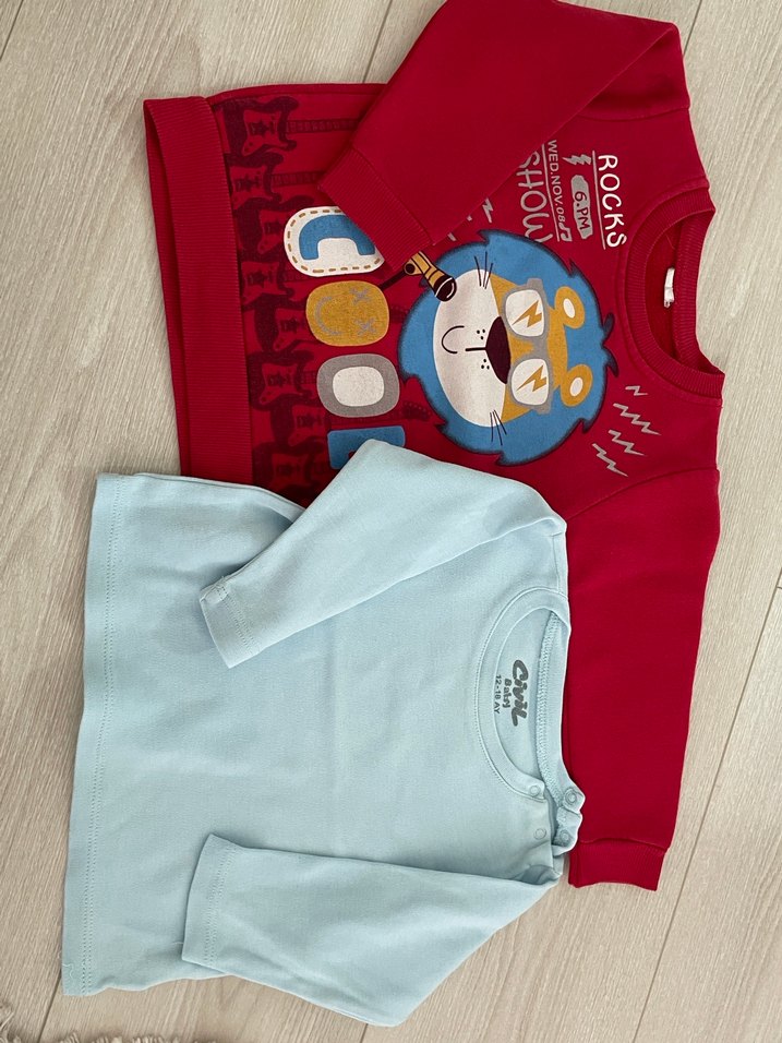 Mavi Erkek Bebek Örme Sweatshirt ve Pantolon Takımı - Görsel 5