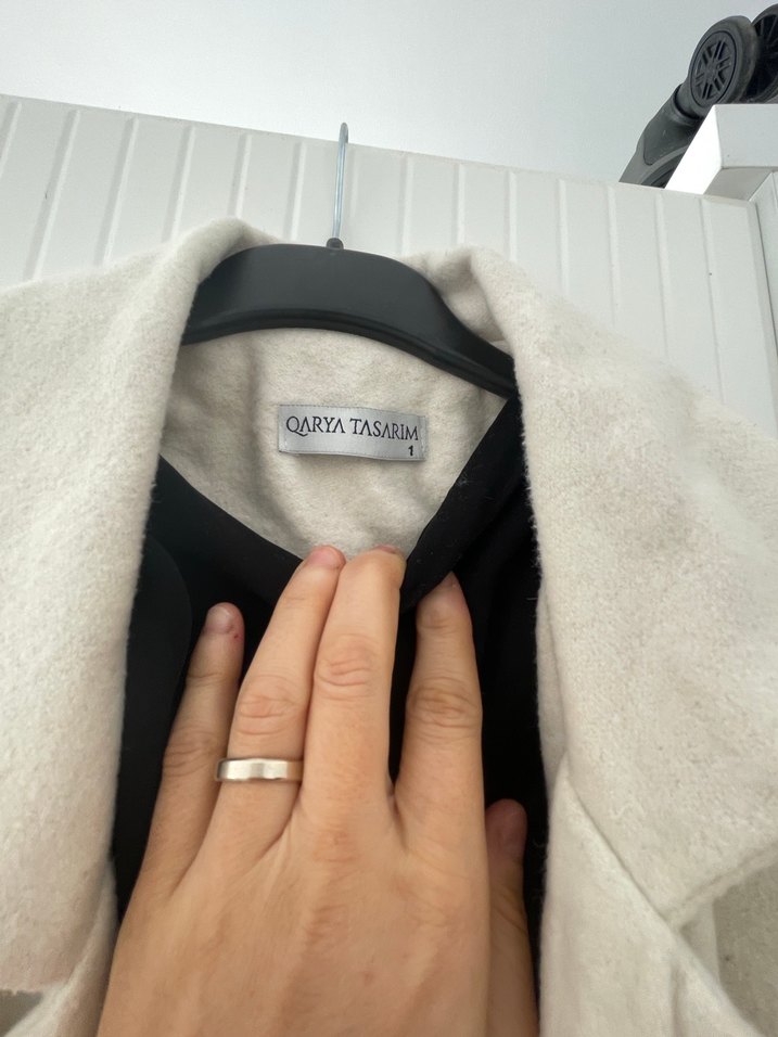 2adet Kadın Kaban lacivert beyaz renk - Görsel 4