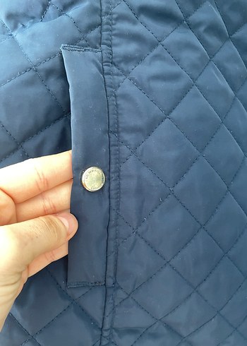 Kapitone Lacivert Kemerli Kadın Yelek - Görsel 3