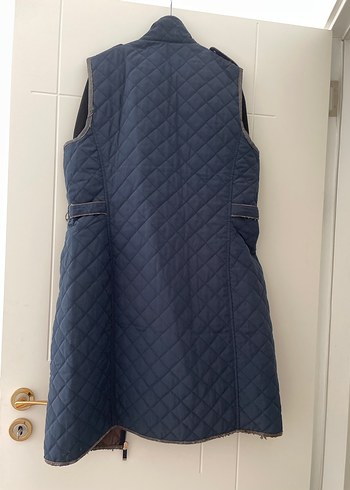 Kapitone Lacivert Kemerli Kadın Yelek - Görsel 6