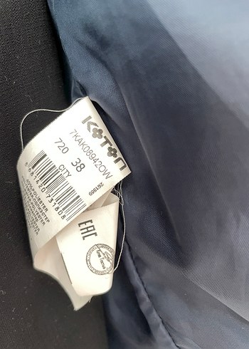 Koton Lacivert Fermuarlı Kaban - Görsel 6