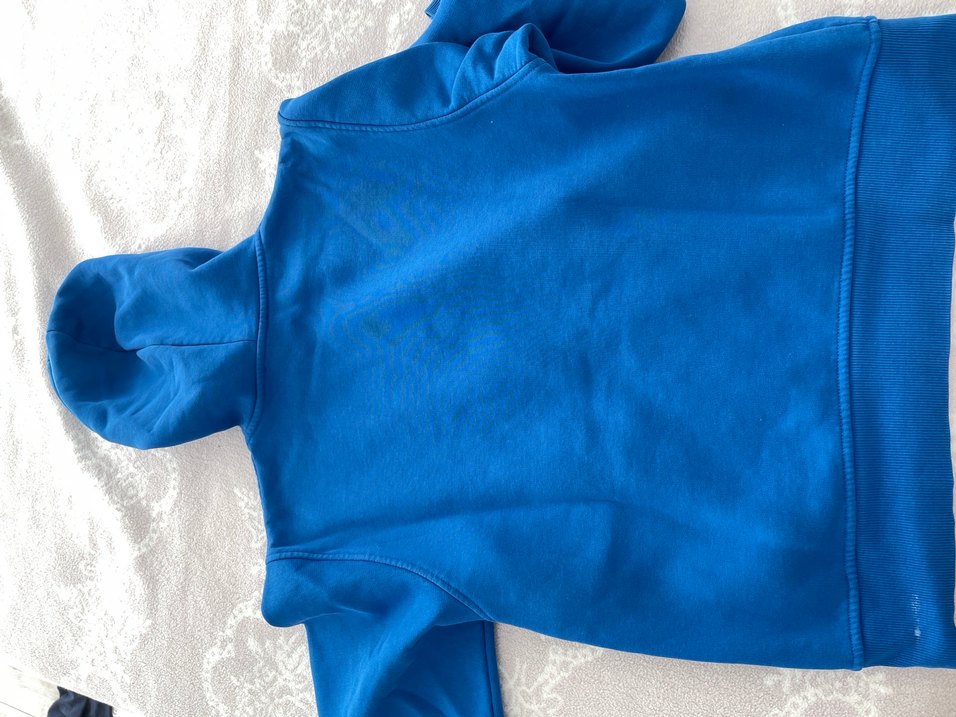 Mavi Fermuarlı Kapüşonlu Sweatshirt - Görsel 3