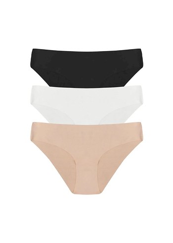 Kadın 3'lü Renkli Pamuklu Likralı Külot L/XL BEDEN