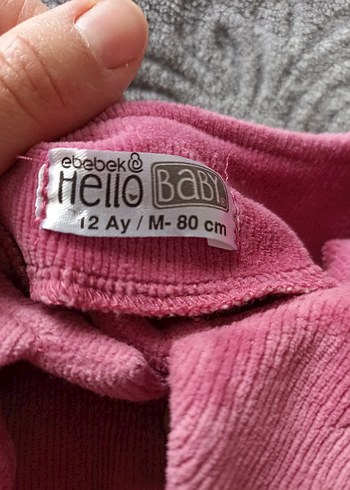 HelloBaby 12 Ay Pembe Baskili Bebek Elbisesi