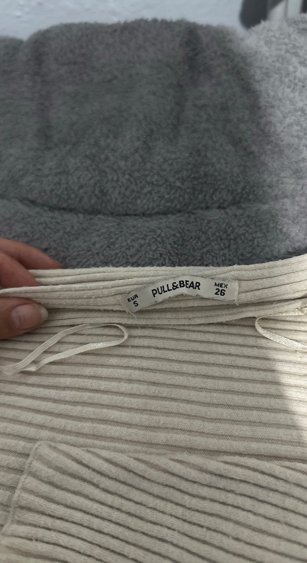 Beyaz Keten Örgü Kadın Kazak - Görsel 3