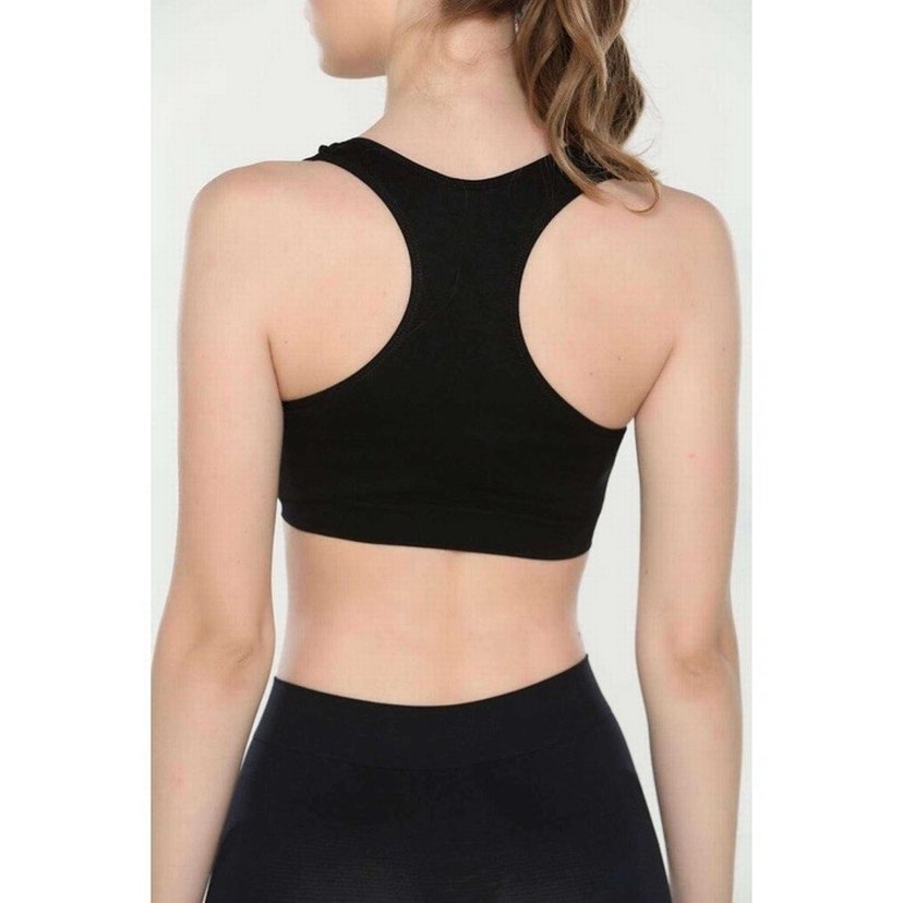 Elite Life Geniş Askılı Kadın Destekli Sporcu Büstiyer Siyah - Görsel 2