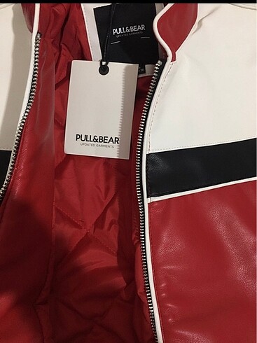 Pull and Bear Suni Deri Yarışçı Bomber Ceket