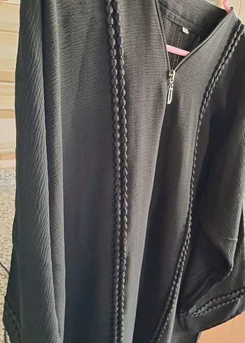 Fermuarlı Siyah Kadın Uzun elbise ferace
