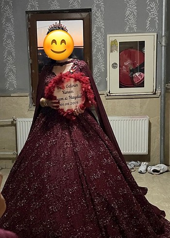m Beden bordo Renk Kına elbisesi