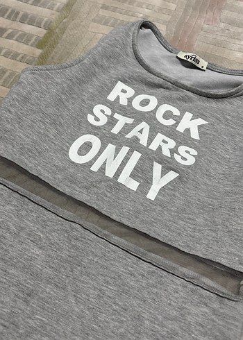 Gri Rock Punk Straplez Elbise - Görsel 2