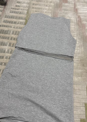 Gri Rock Punk Straplez Elbise - Görsel 3