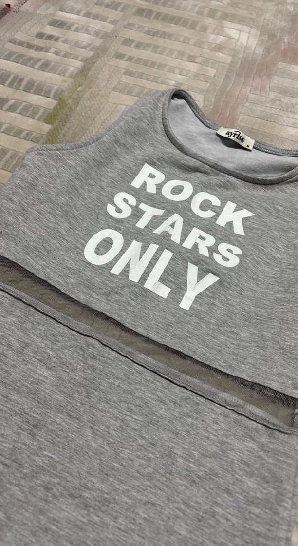 Gri Rock Punk Straplez Elbise - Görsel 2