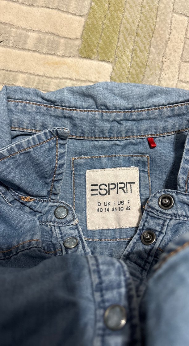 Kadın Mavi Kısa Kollu Denim Gömlek - Görsel 5