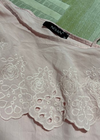 Dantel Detaylı Pembe Straplez Mini Bluz - Görsel 3