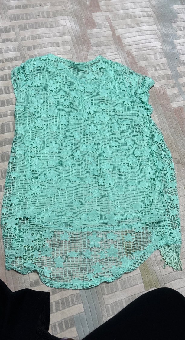 Yeşil dantelli tunik - Görsel 4