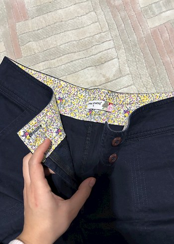 Kadın Lacivert Mini Denim Pantolon - Görsel 3