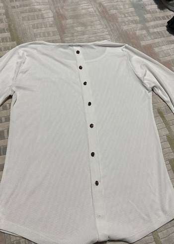 Kadın Beyaz Uzun Kollu Düğmeli Gömlek - Görsel 4