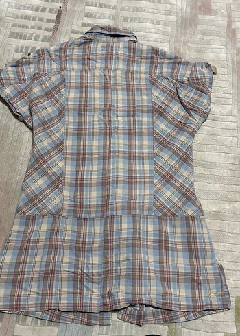 Kadın Ekose Kısa Kollu Gömlek - Görsel 5