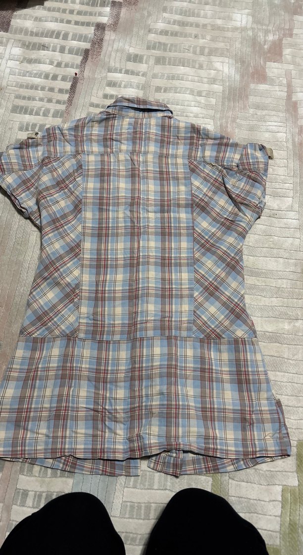 Kadın Ekose Kısa Kollu Gömlek - Görsel 5