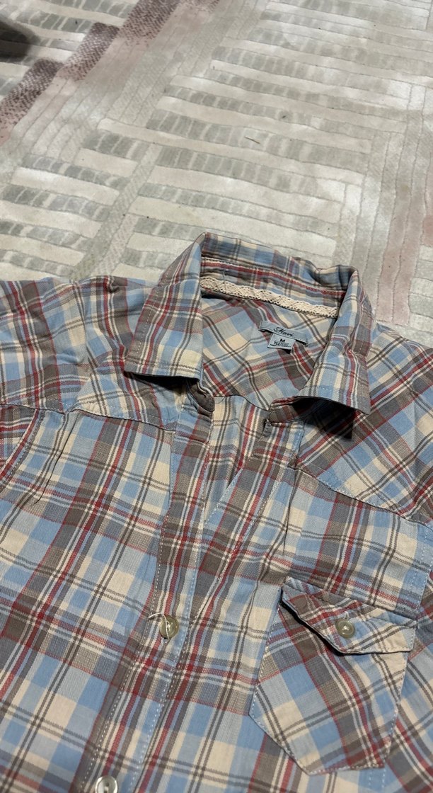 Kadın Ekose Kısa Kollu Gömlek - Görsel 2