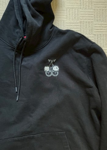 xl Beden Siyah Kapüşonlu Rahat Sweatshirt