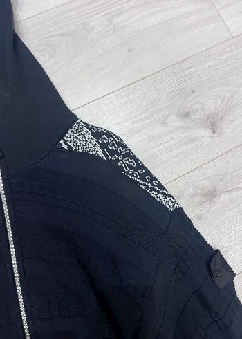 Erkek Siyah Kapüşonlu Örgü Sweatshirt - Görsel 2