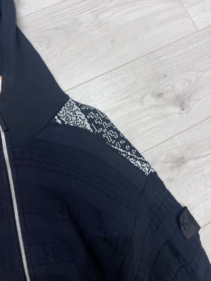 Erkek Siyah Kapüşonlu Örgü Sweatshirt - Görsel 2