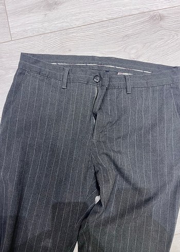 Gri Çizgili Regular Fit Erkek Pantolon - Görsel 2