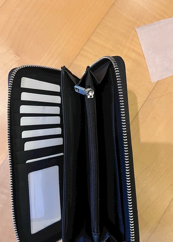 Fermuarlı Siyah Deri Kadın Cüzdanı - Görsel 2