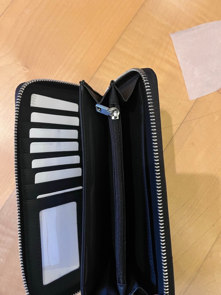 Fermuarlı Siyah Deri Kadın Cüzdanı - Görsel 2
