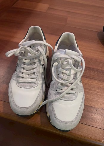 Premiata Beyaz Gri Bağcıklı Erkek Spor Ayakkabı - Görsel 6