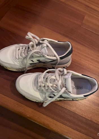 Premiata Beyaz Gri Bağcıklı Erkek Spor Ayakkabı - Görsel 3