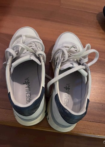 Premiata Beyaz Gri Bağcıklı Erkek Spor Ayakkabı - Görsel 5