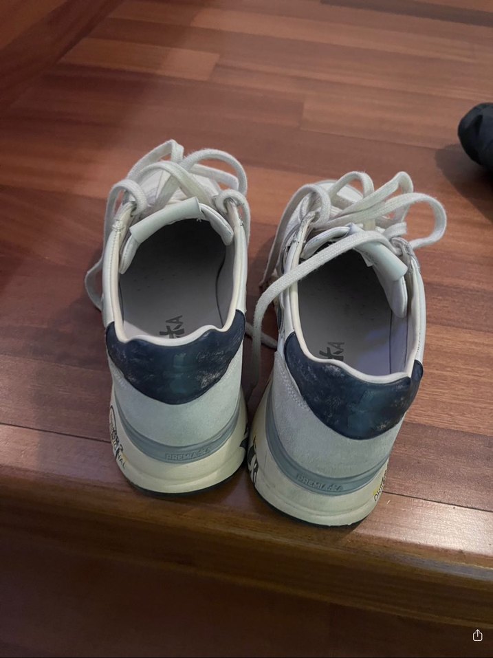 Premiata Beyaz Gri Bağcıklı Erkek Spor Ayakkabı - Görsel 2